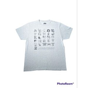 STAR WARS Size Large T-Shirt Alphabet Graphic-Short Sleeve - Gray - Fifth Sun
